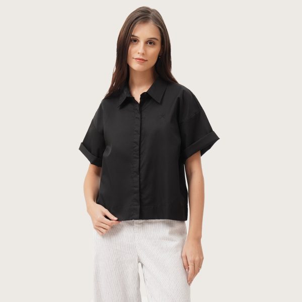 Button-Up Oversized Shirt with Hidden Placket