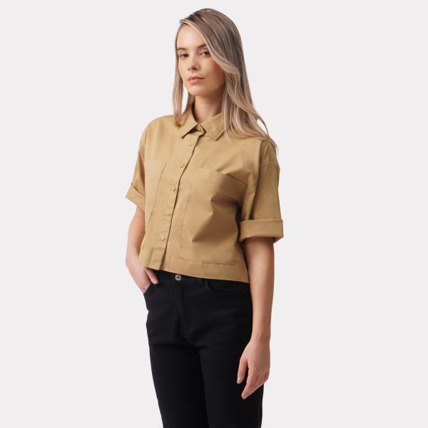 Button Down Cropped Polo